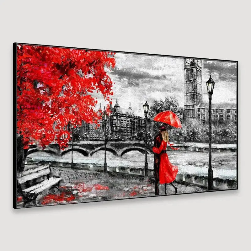 Red Hue Romance Wall Painting