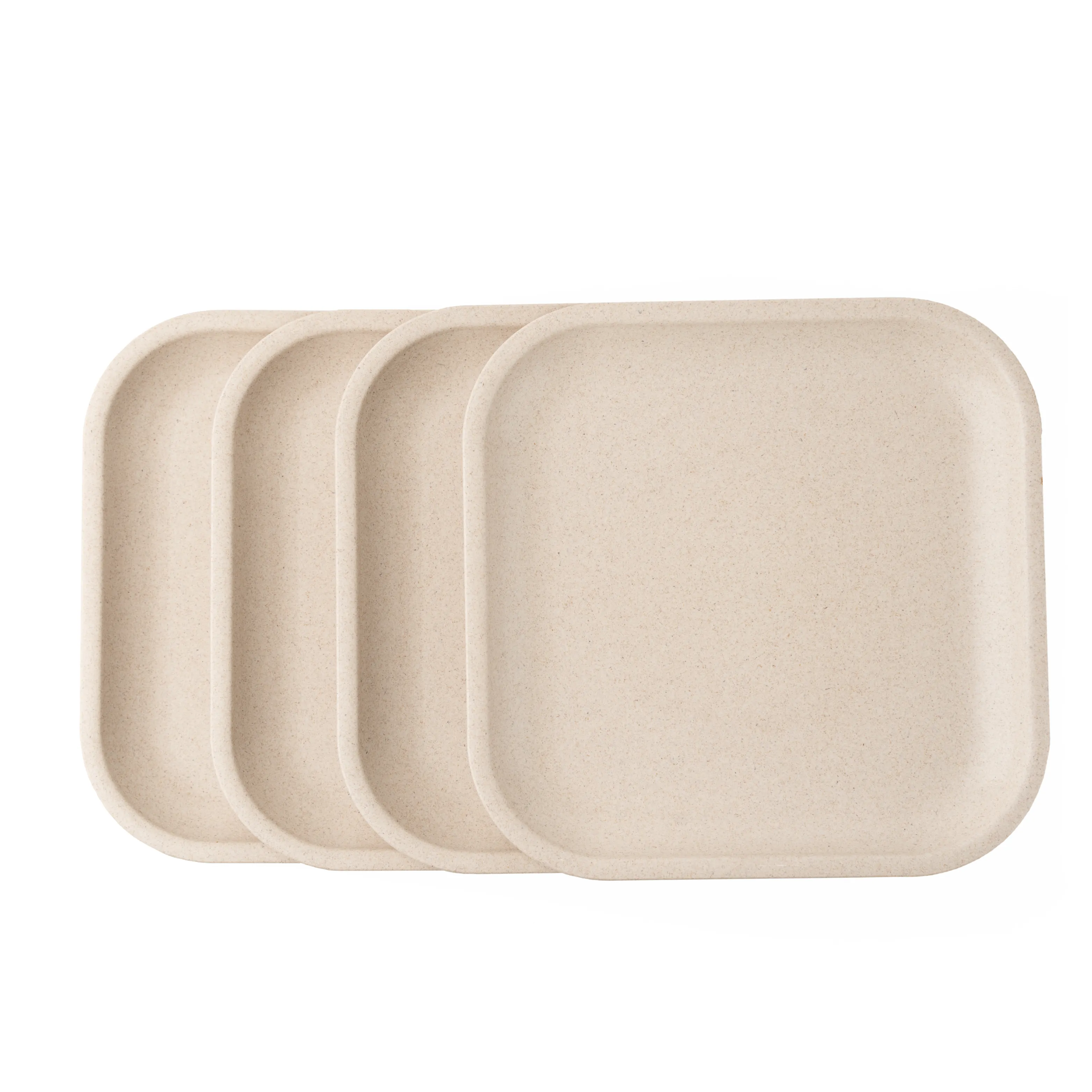 Rice Husk Snack Plates - Set of 4
