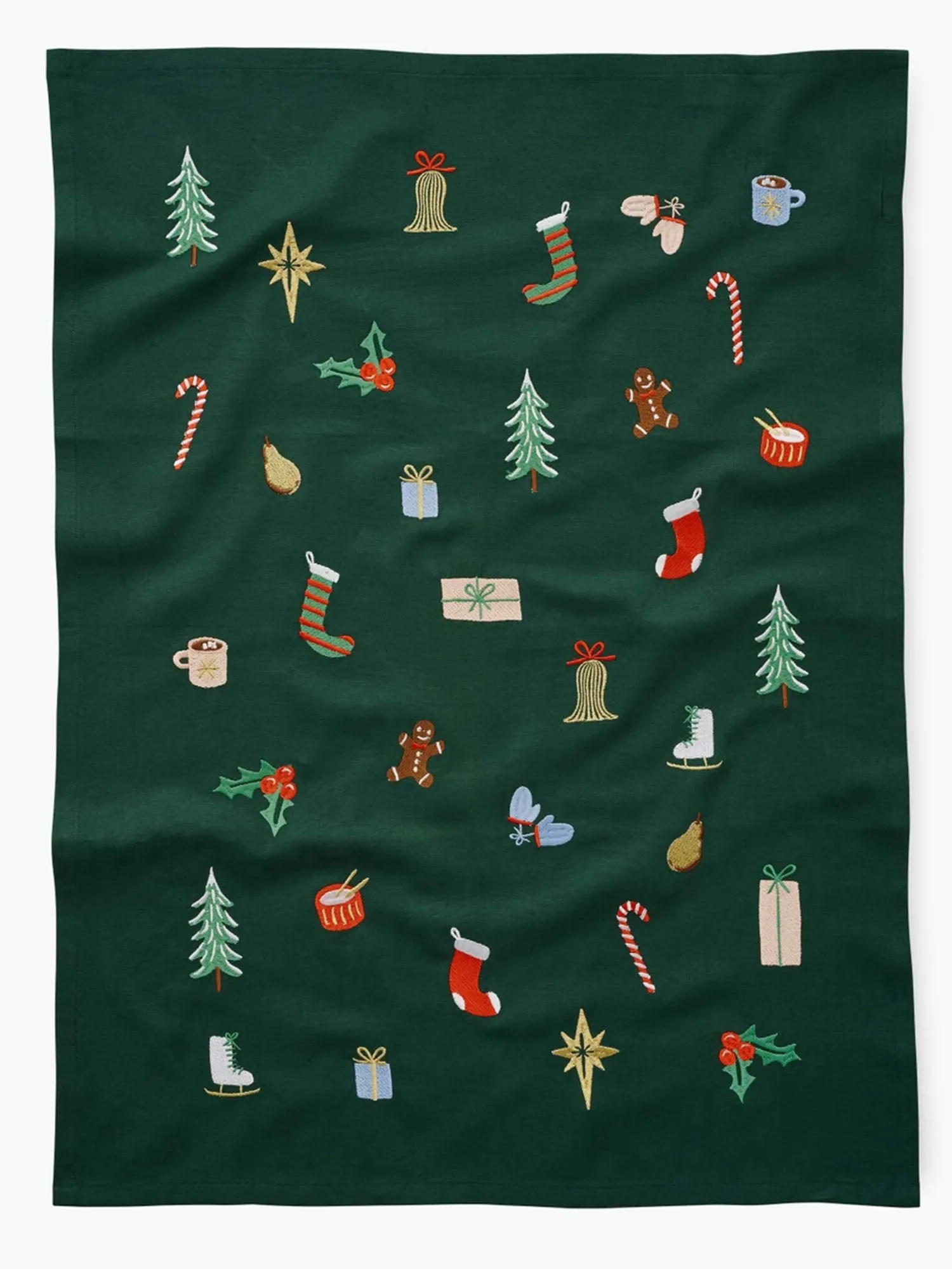 Rifle Paper Co. Signs of The Season Embroidered Tea Towel - Brands We Love
