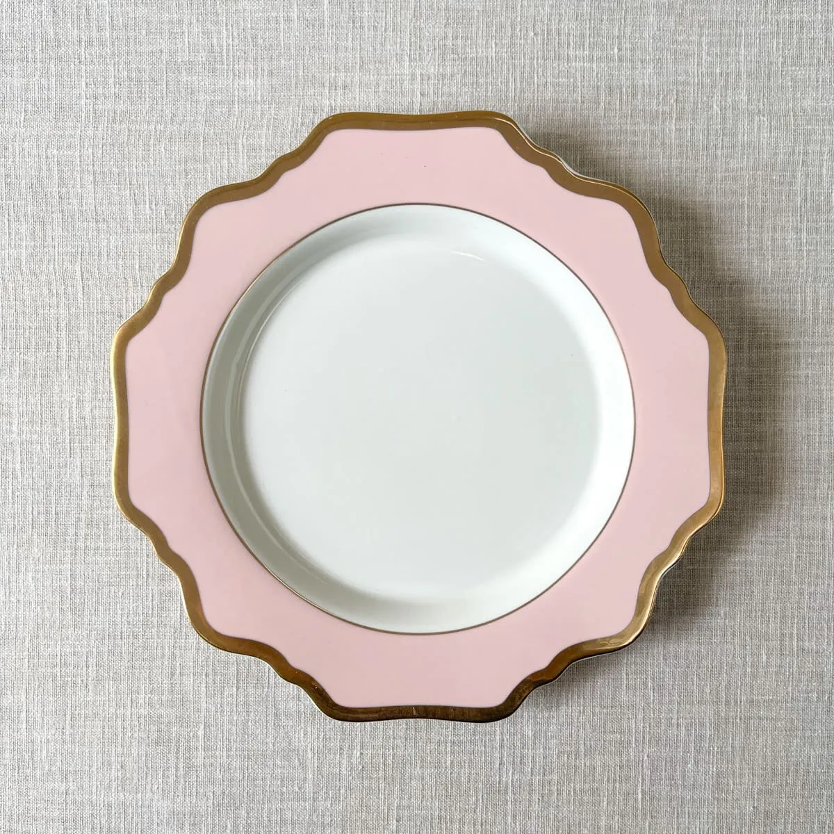 Rosamine Pink Porcelain Side Plate with Gold Rim - Set of 2