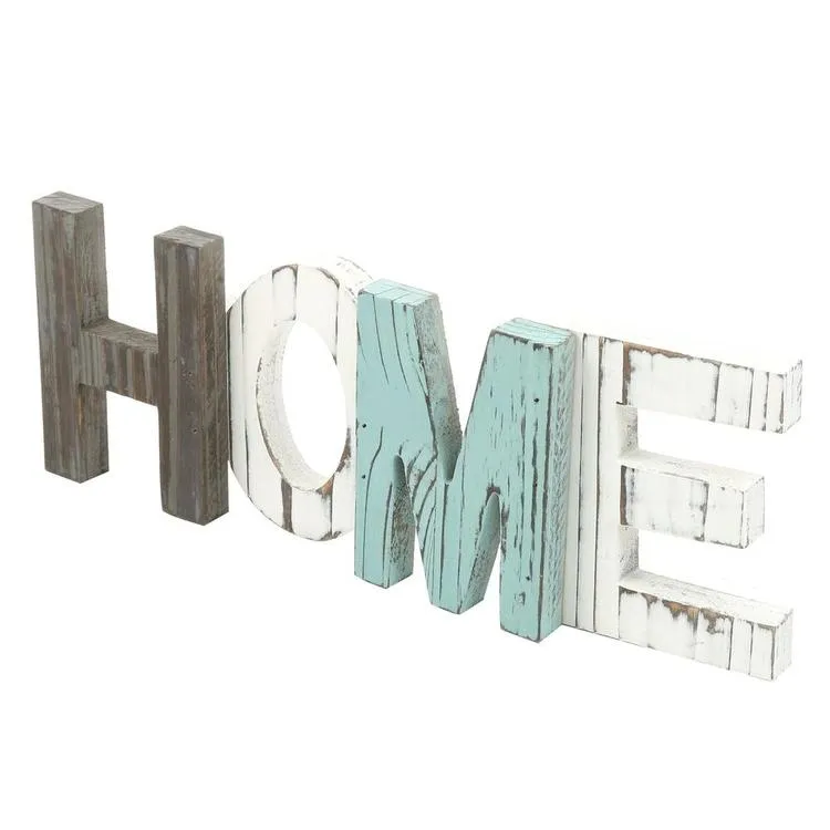 Rustic Wood HOME Decorative Sign, Multicolor