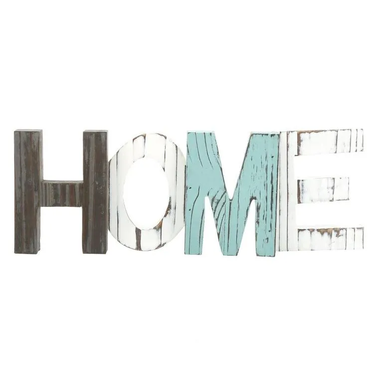 Rustic Wood HOME Decorative Sign, Multicolor