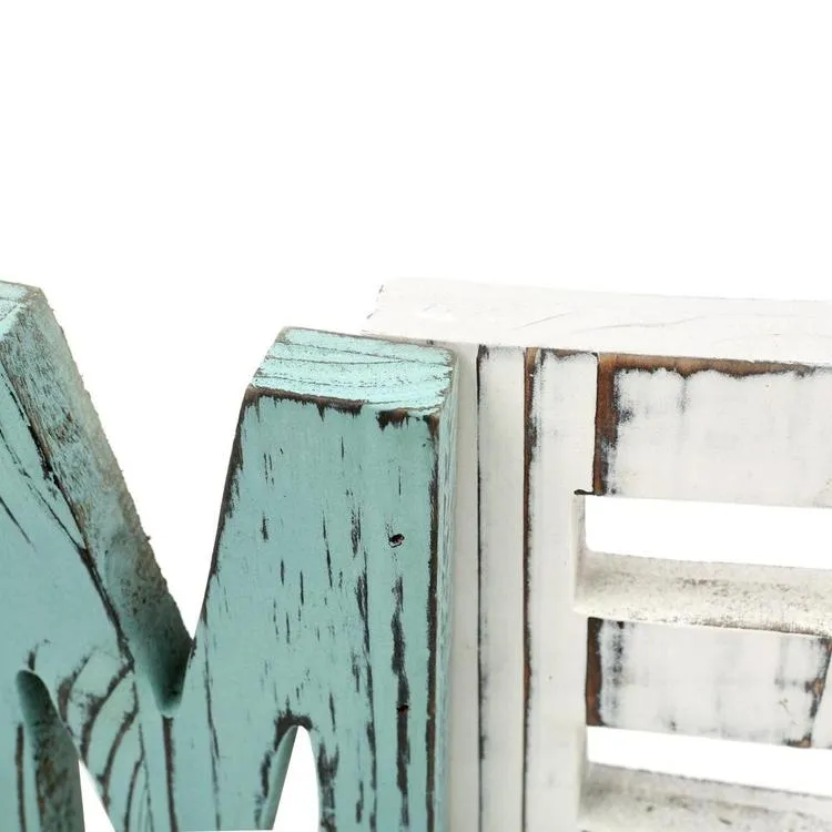 Rustic Wood HOME Decorative Sign, Multicolor