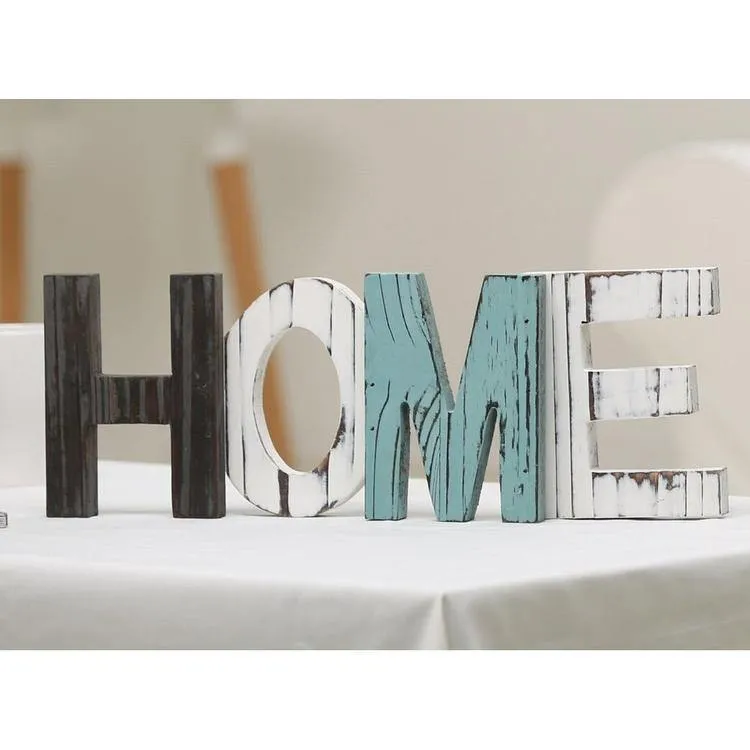 Rustic Wood HOME Decorative Sign, Multicolor