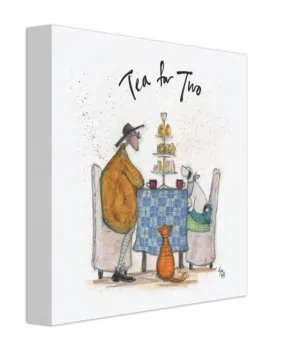 Sam Toft Tea for Two Wooden Block 20 x 20cm