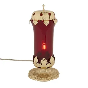 Sanctuary Lamp with Ruby Globe & Top - Electric