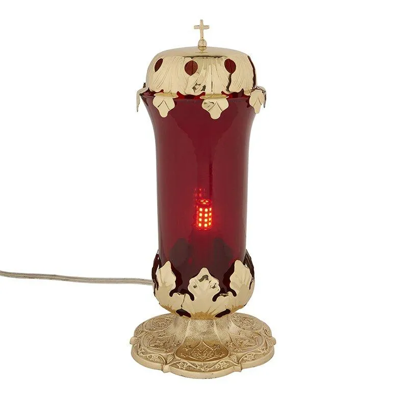 Sanctuary Lamp with Ruby Globe & Top - Electric