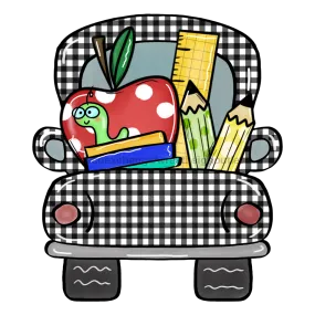 School Sign, Black School Truck Sign, wood sign, DECOE-W-044-DH