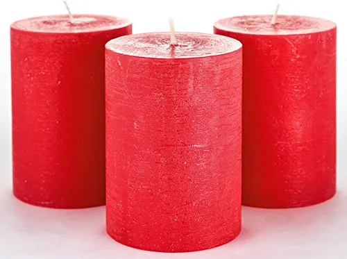 Set of 3 Charcoal Pillar Candles Dark Grey 3" x 4" Gray Rustic Unscented Dripless