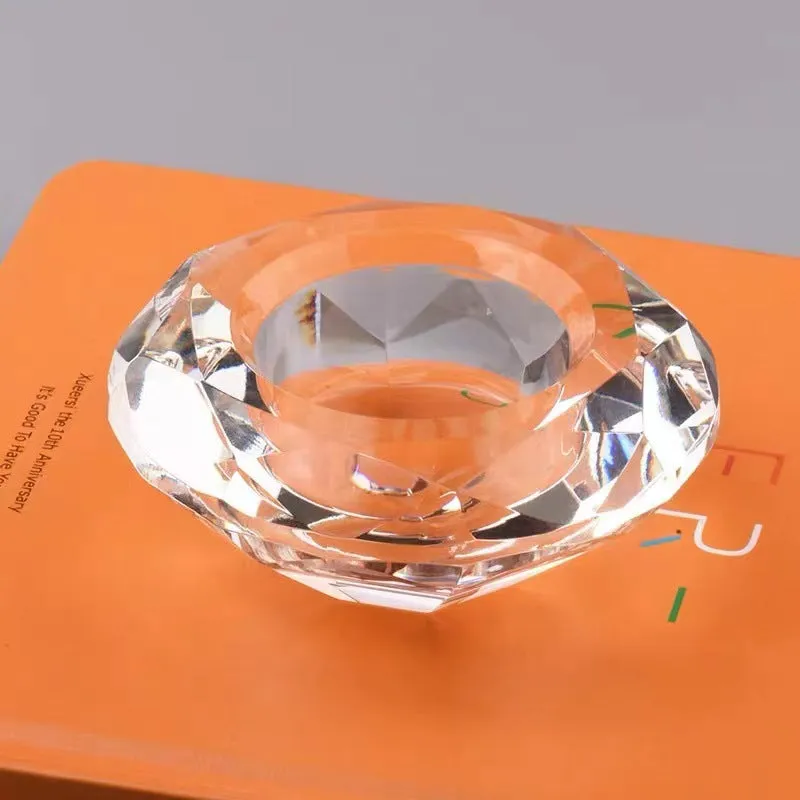 (Set of 8) Crystal Glass Decorative Stick Candle Holder Home Accessory Tealight Candle Holder