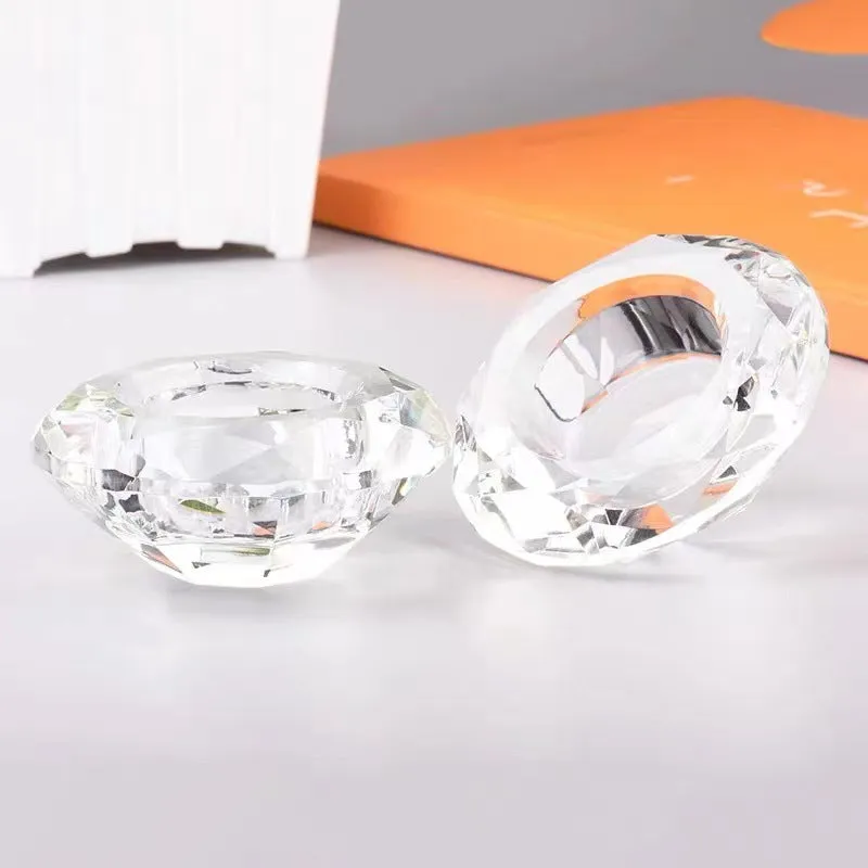 (Set of 8) Crystal Glass Decorative Stick Candle Holder Home Accessory Tealight Candle Holder