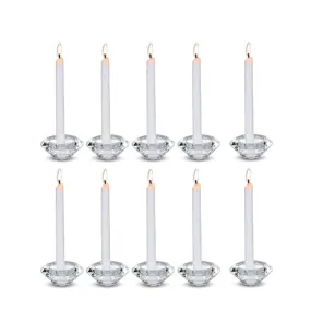 (Set of 8) Crystal Glass Decorative Stick Candle Holder Home Accessory Tealight Candle Holder