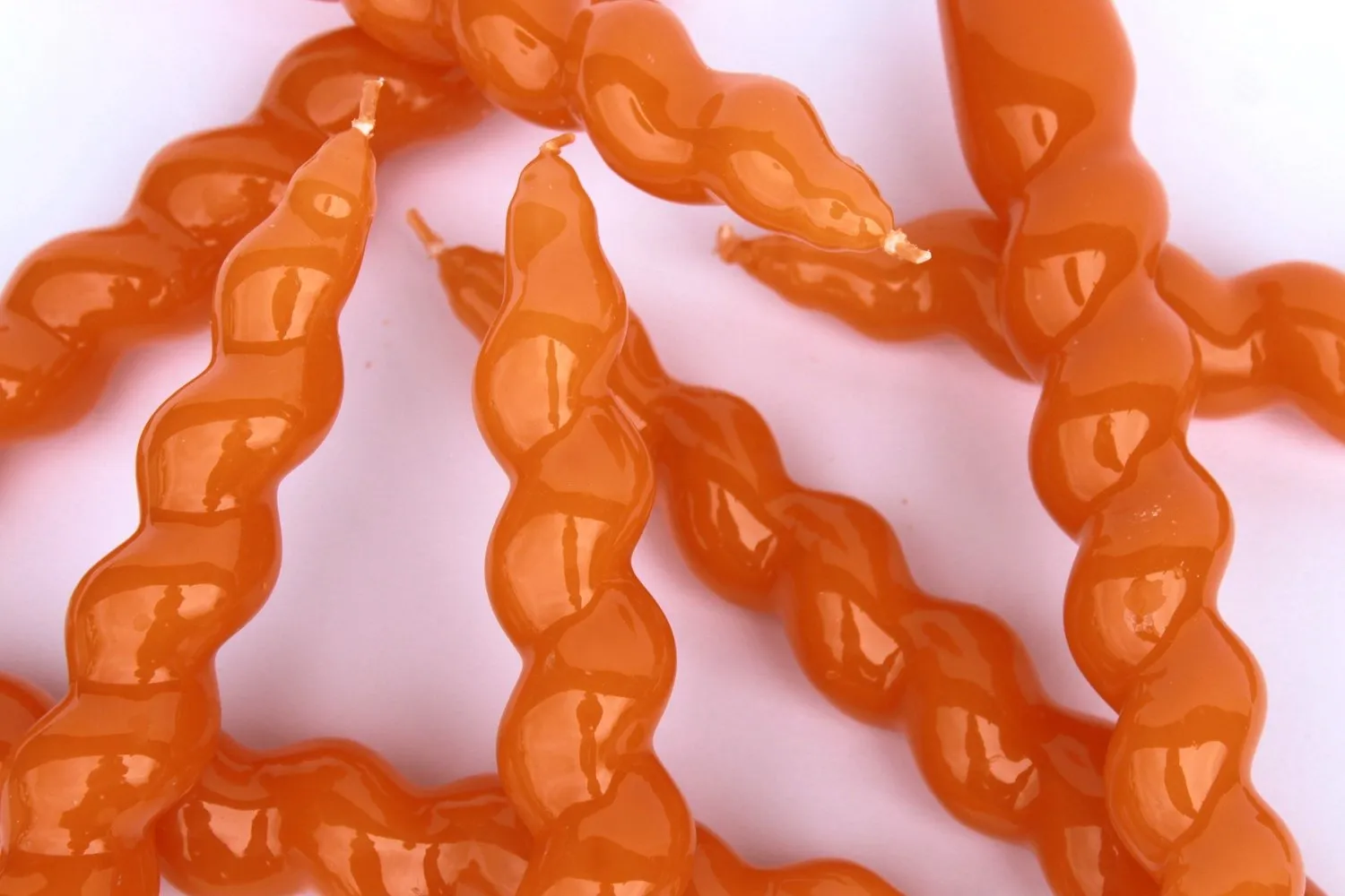 Spiral Taper Candles - Three Pack in Tangerine