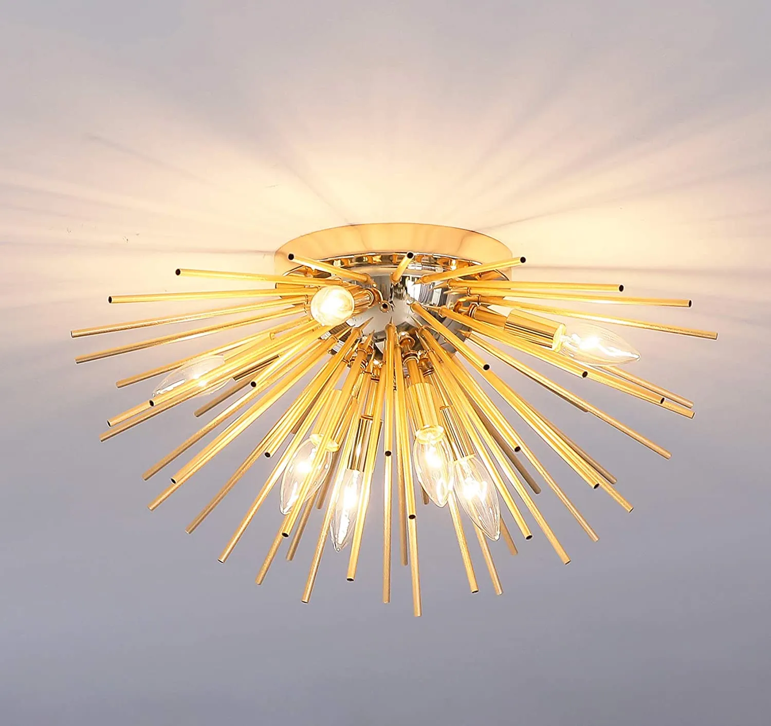 Sputnik Chandelier, 8-Light Flush Mount Ceiling Light