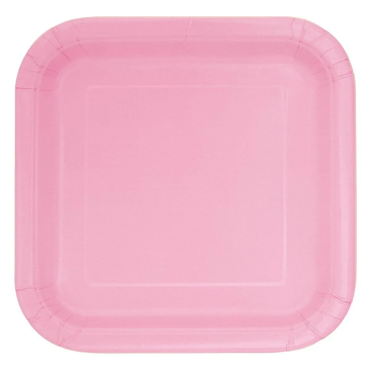 Square Paper Dinner Plates - Lovely Pink