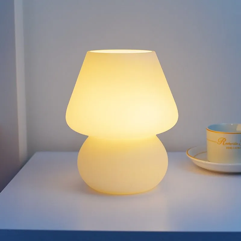 Striped LED Mushroom Table Lamp for Decor