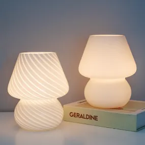 Striped LED Mushroom Table Lamp for Decor