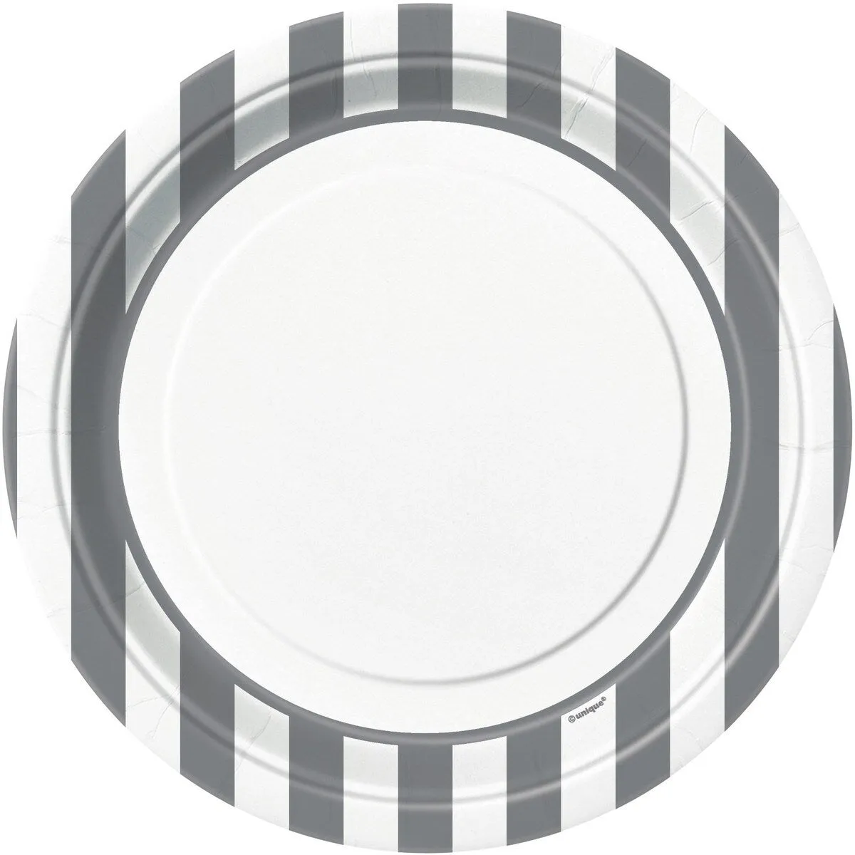 Stripes Paper Dinner Plates - Silver