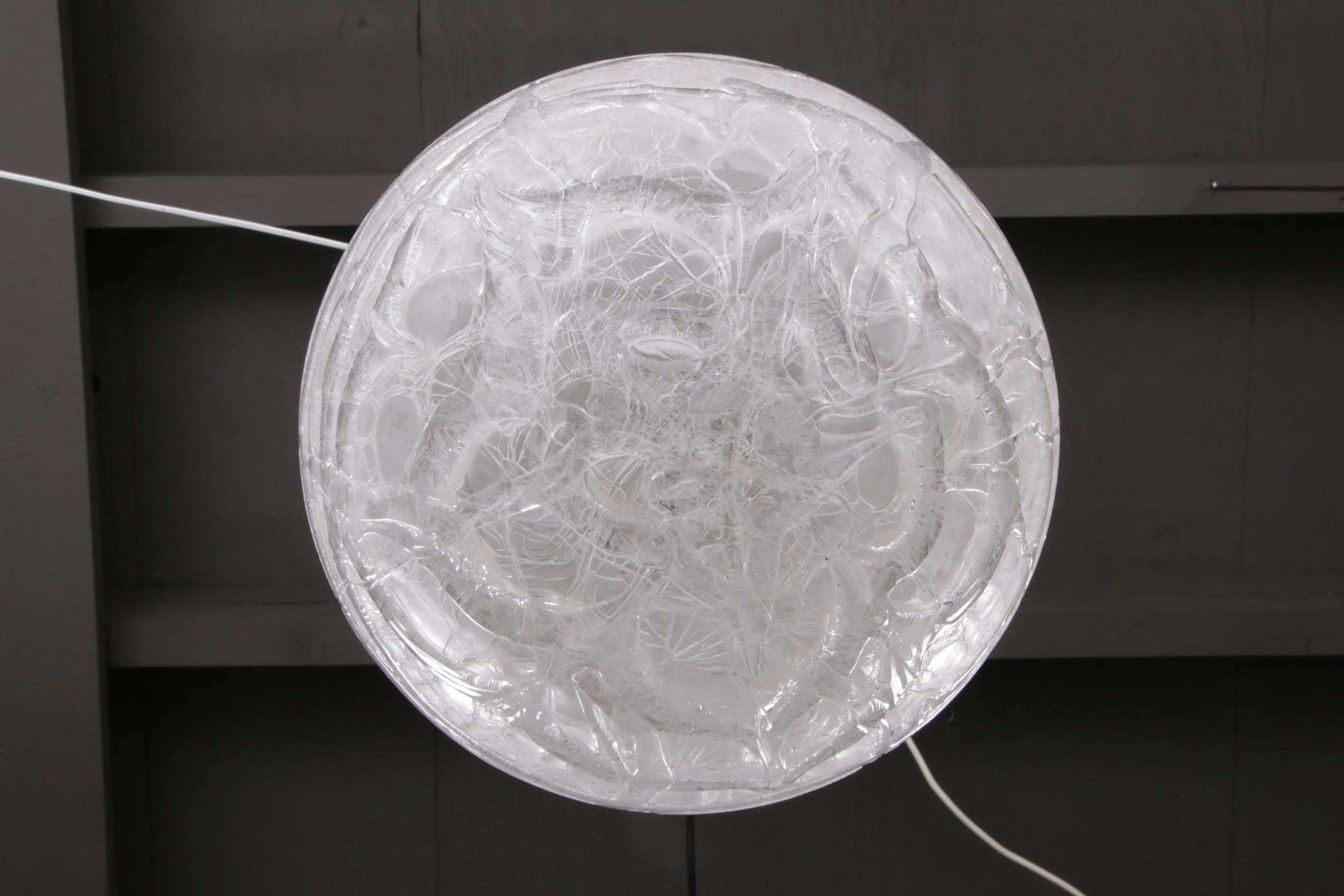 Stylish Vintage Ice Glass Light Fixture by Doria Leuchten, 1960s-70s