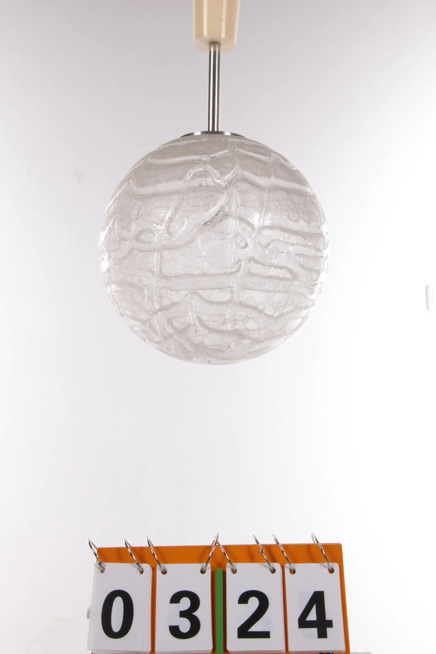 Stylish Vintage Ice Glass Light Fixture by Doria Leuchten, 1960s-70s