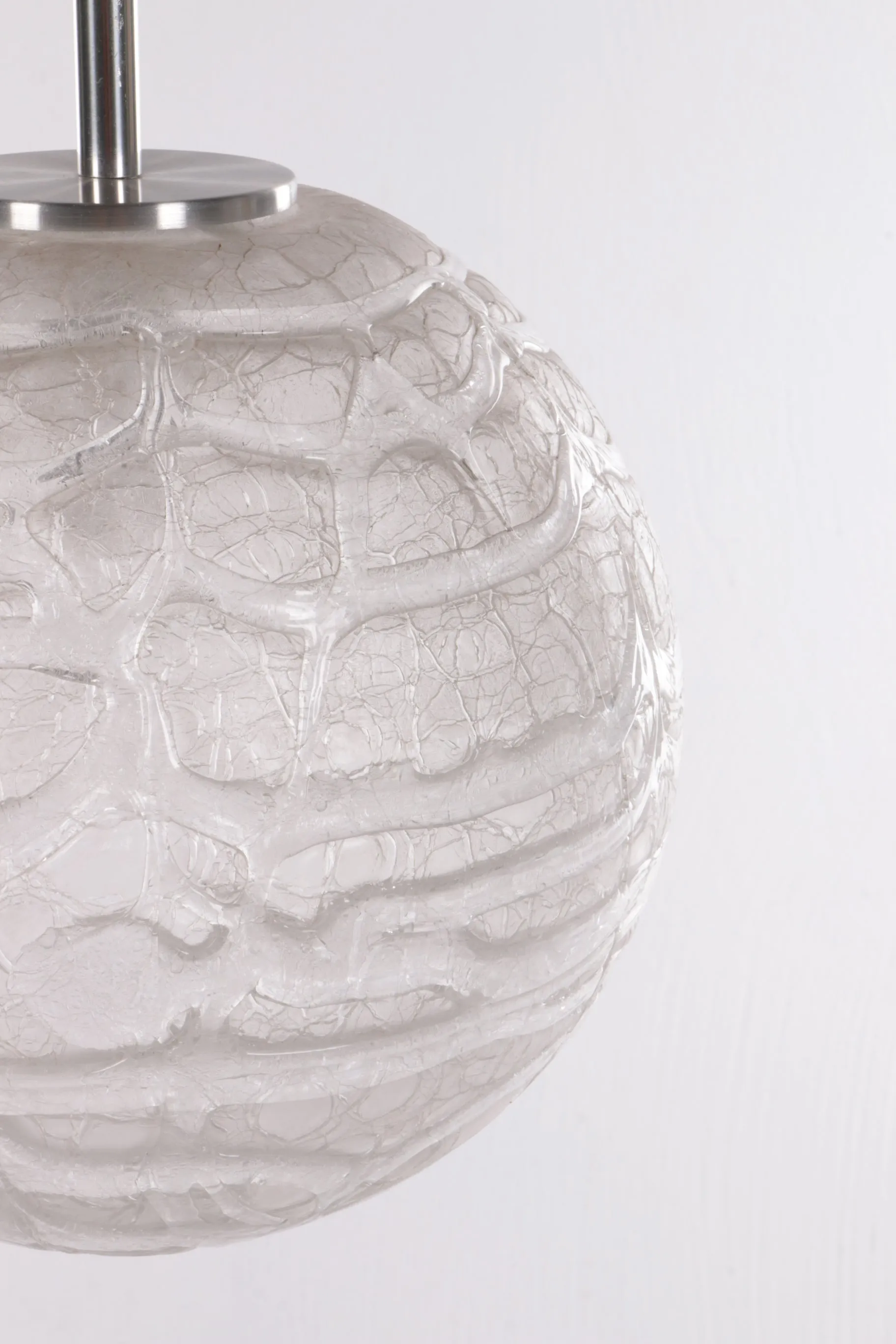 Stylish Vintage Ice Glass Light Fixture by Doria Leuchten, 1960s-70s
