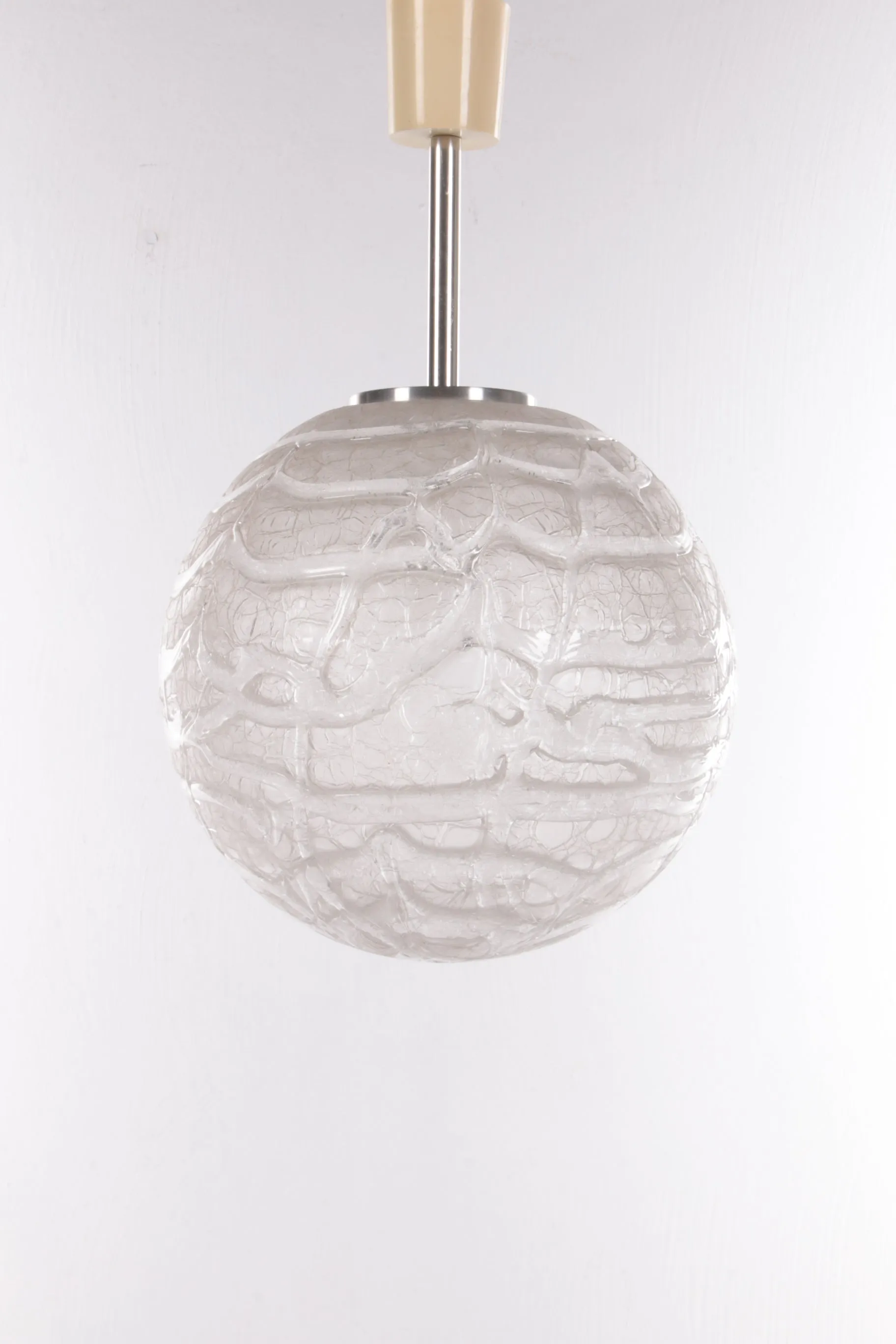 Stylish Vintage Ice Glass Light Fixture by Doria Leuchten, 1960s-70s