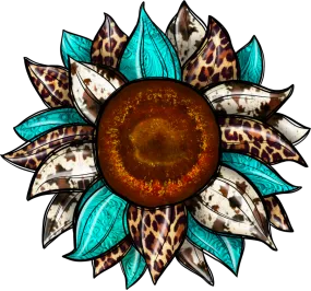 Sunflower, Cow Print Flower, Leopard Flower, wood sign, Door Hanger, DECOE-W-090-DH