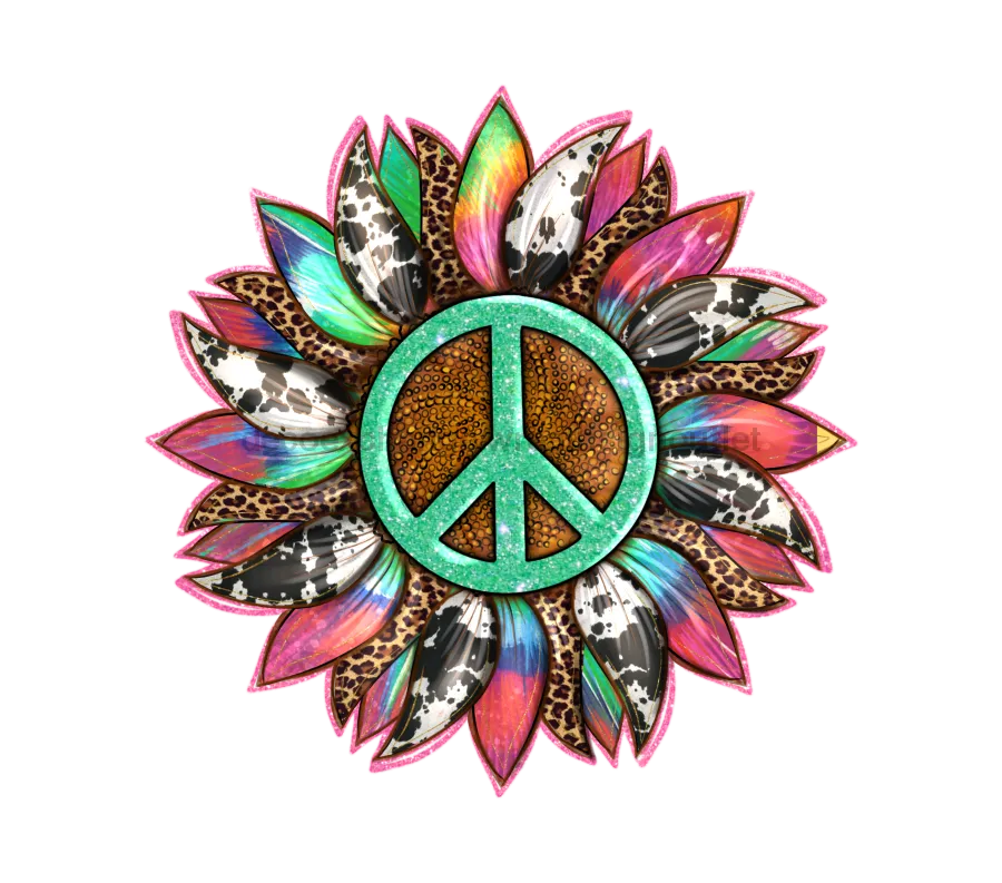 Sunflower, Peace Flower, Pride Flower, wood sign, Door Hanger, DECOE-W-088
