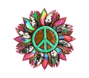 Sunflower, Peace Flower, Pride Flower, wood sign, Door Hanger, DECOE-W-088