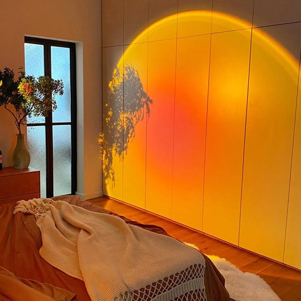 Sunset Lamp, LED Light, Romantic Ambiance, Energy-Efficient, Durable Aluminum Design, Perfect for Cozy Spaces