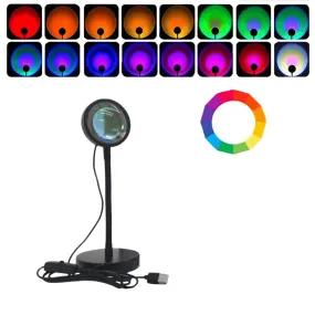 Sunset Lamp, LED Light, Romantic Ambiance, Energy-Efficient, Durable Aluminum Design, Perfect for Cozy Spaces