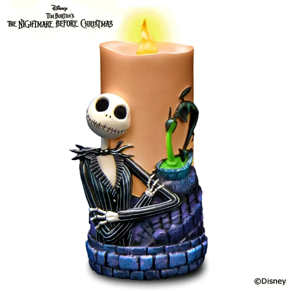 The Bradford Exchange Disney The Nightmare Before Christmas Candle Collection Issue #1 Jack Skellington LED Flameless Candle with Remote Control 7-inches
