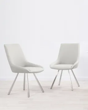 Theo Light Grey Faux Leather Dining Chair (Sold in pairs)