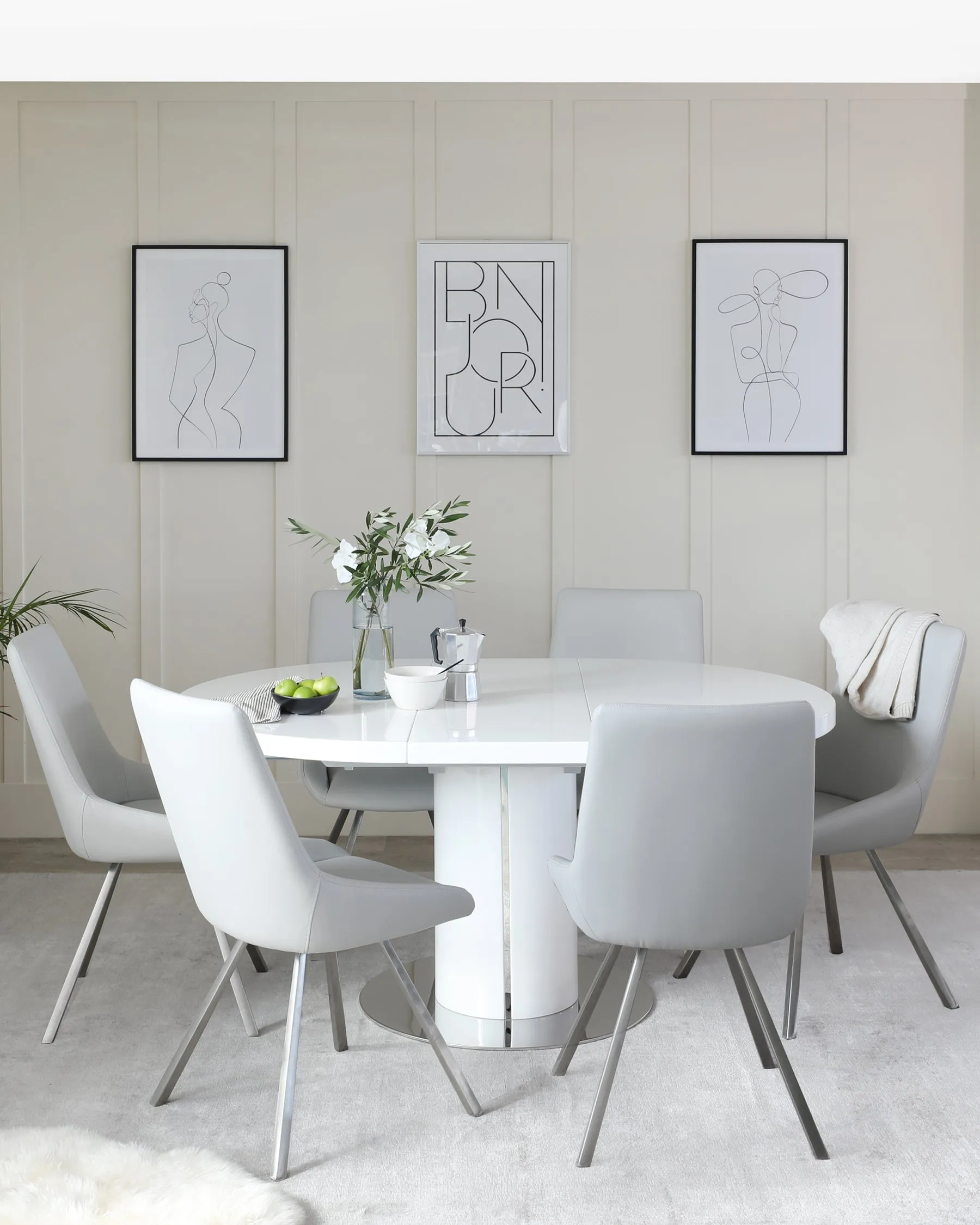 Theo Light Grey Faux Leather Dining Chair (Sold in pairs)