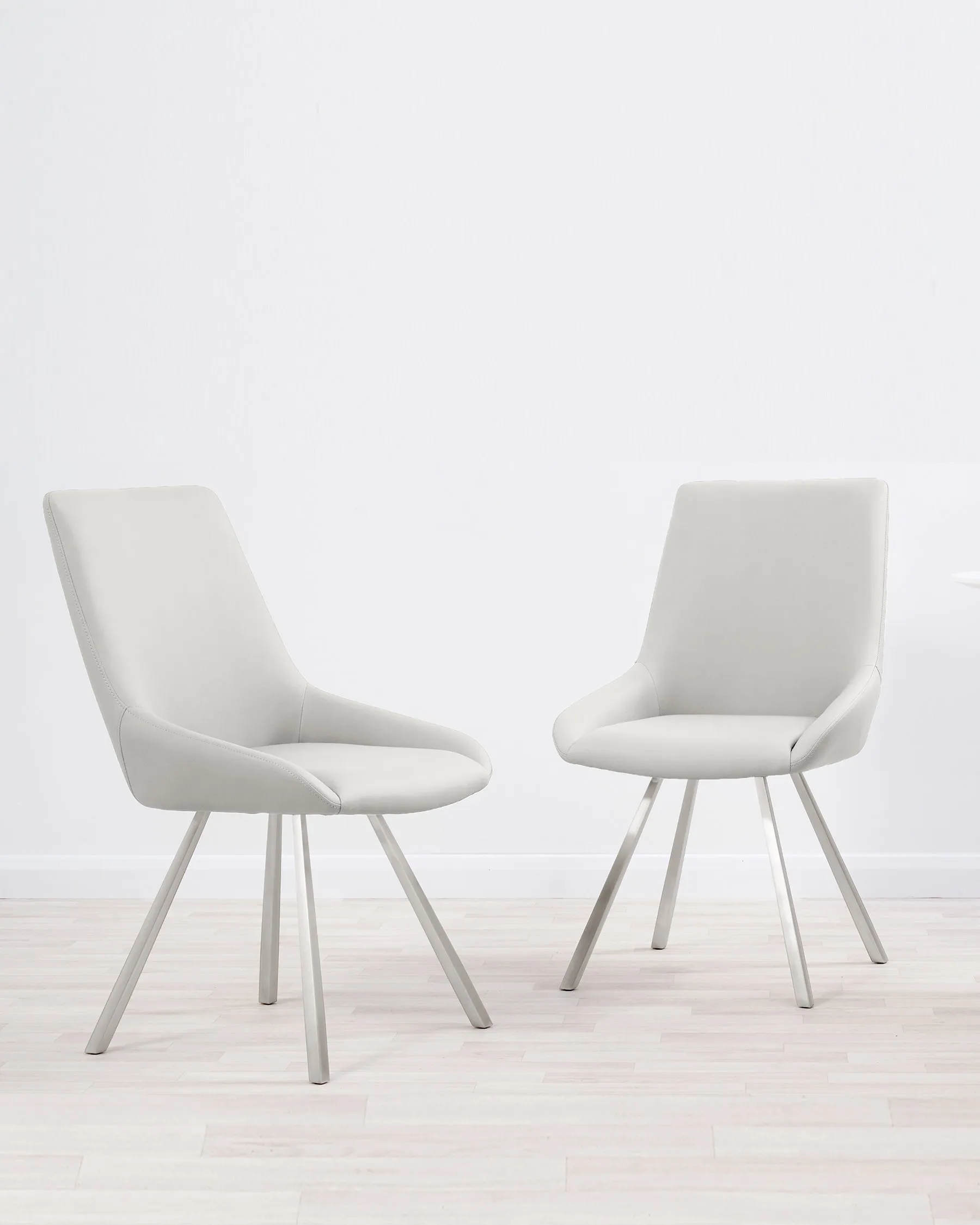 Theo Light Grey Faux Leather Dining Chair (Sold in pairs)