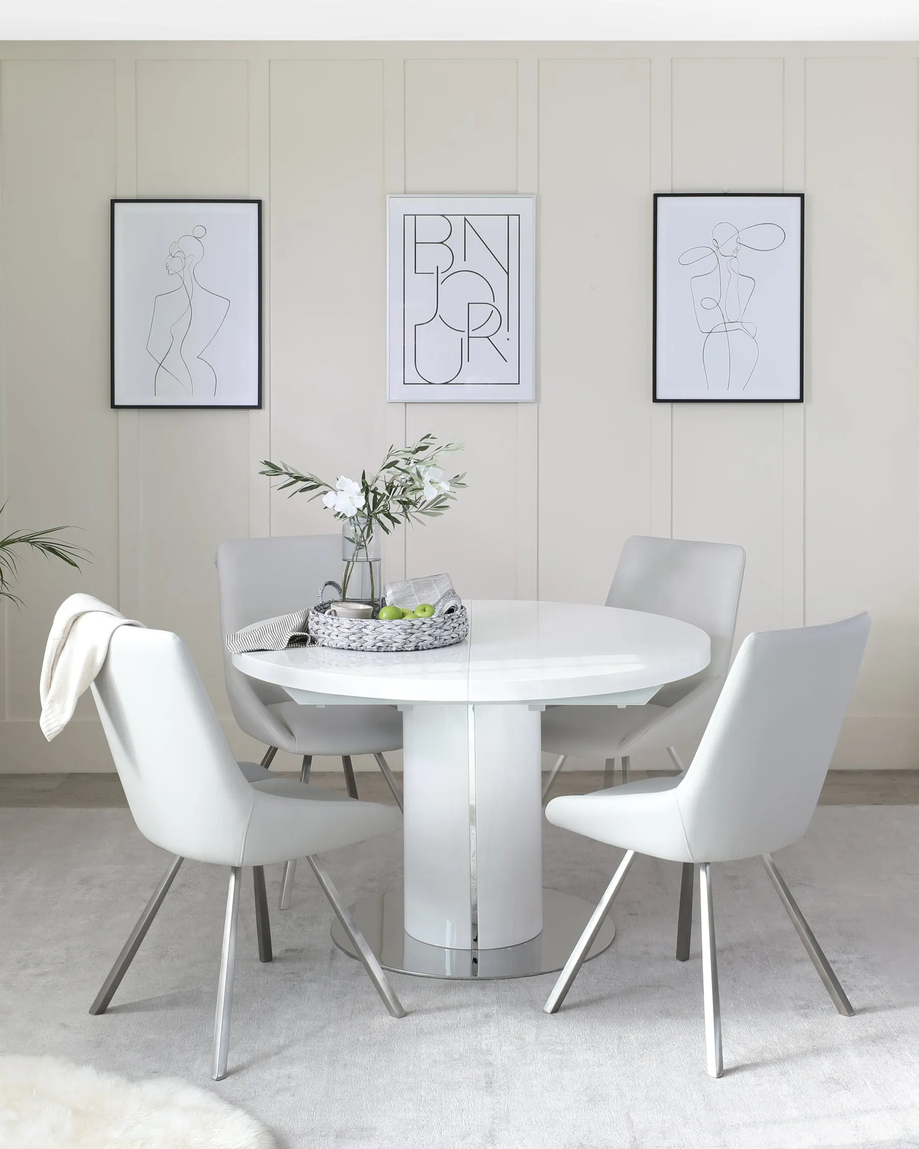Theo Light Grey Faux Leather Dining Chair (Sold in pairs)
