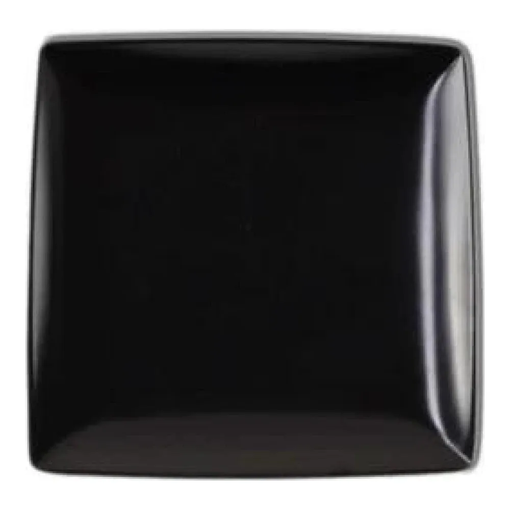 Thunder Group 29006BK Classic Black 6" x 6" Melamine Square Plate, Pack of 12