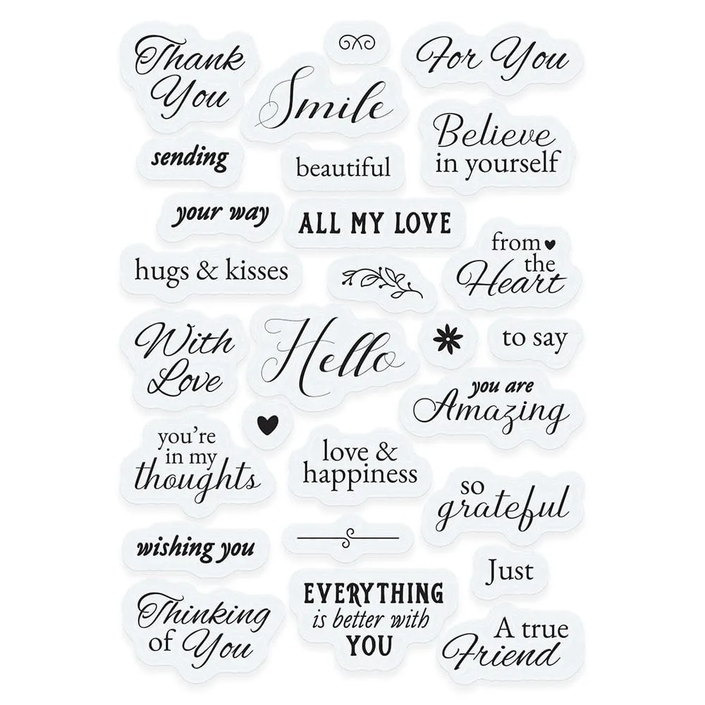 Tonic Studios - From The Heart Sentiments Stamp Set - 3787E
