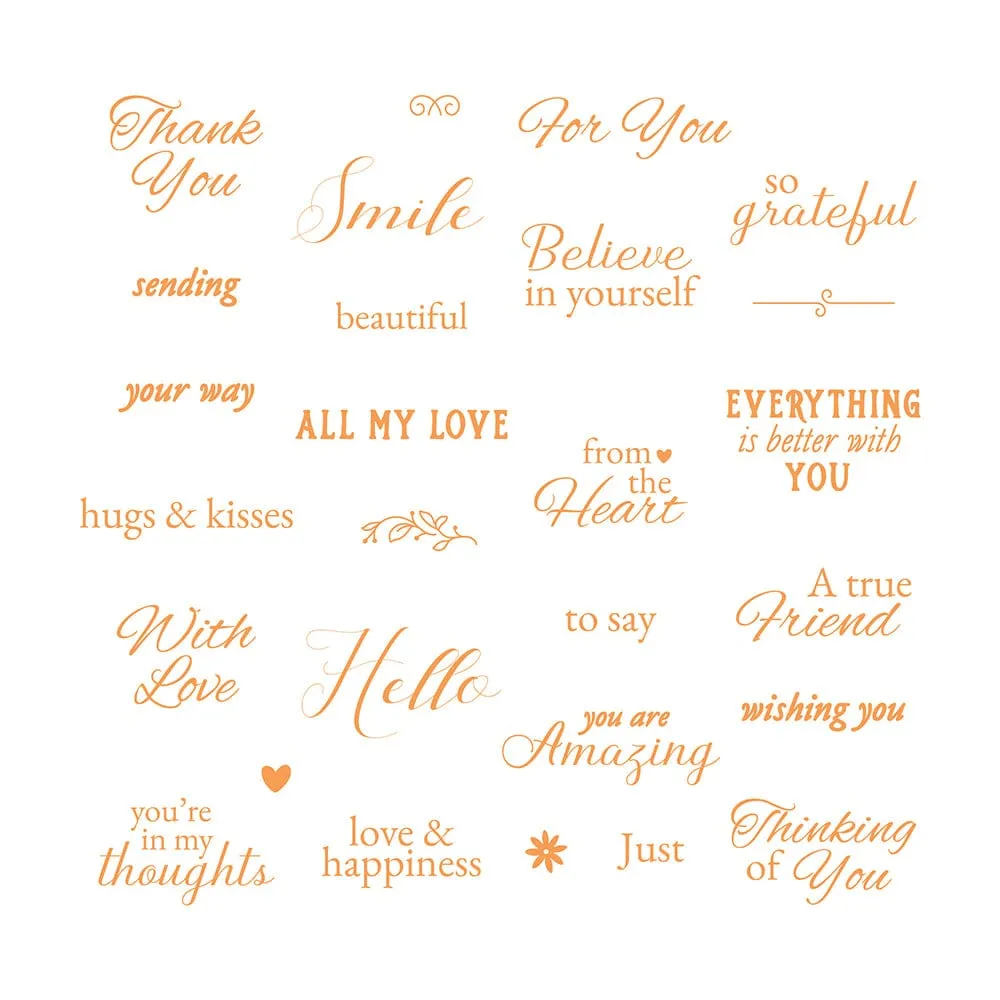 Tonic Studios - From The Heart Sentiments Stamp Set - 3787E