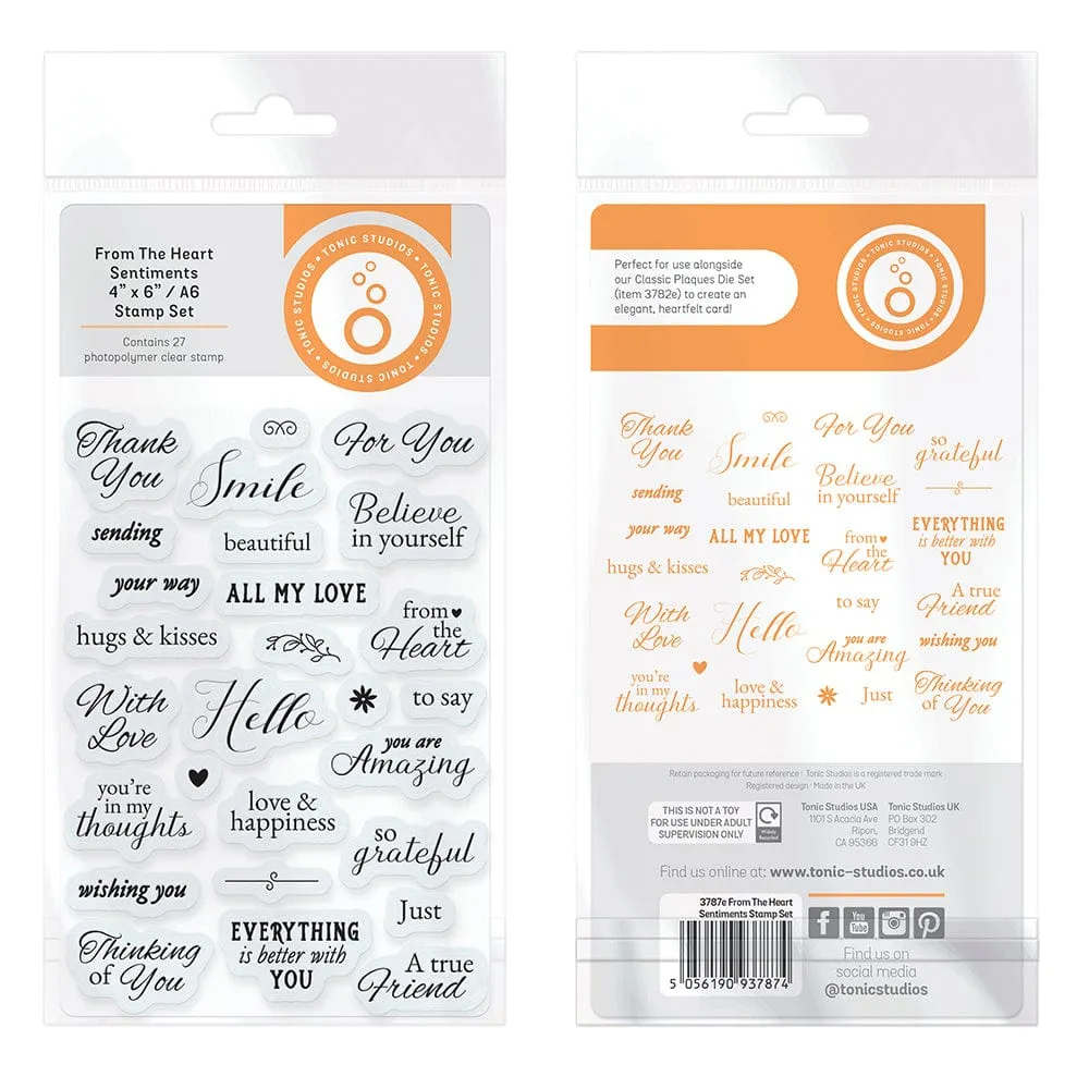 Tonic Studios - From The Heart Sentiments Stamp Set - 3787E