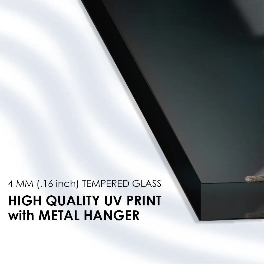 Tranquil Figurine: Tempered Glass Chinese Art