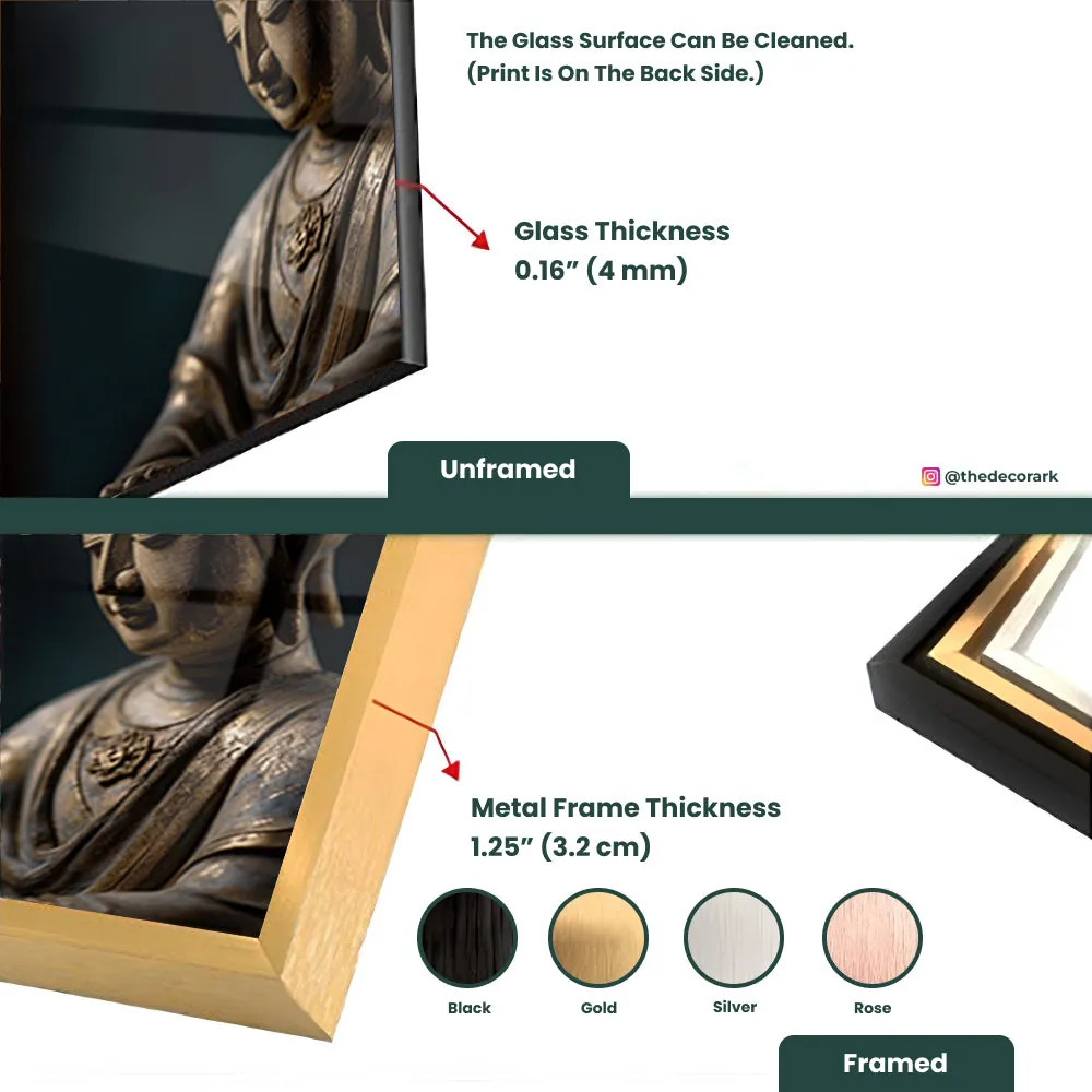 Tranquil Figurine: Tempered Glass Chinese Art