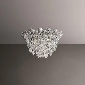 Trilliane Strands 17 in. Stainless Steel Flush Mount Light with Clear Heritage Crystals