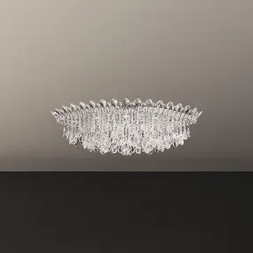 Trilliane Strands 45 in. Stainless Steel Flush Mount with Clear Heritage Crystals
