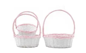 Two Toned Twisted Rim Easter Baskets - Pink