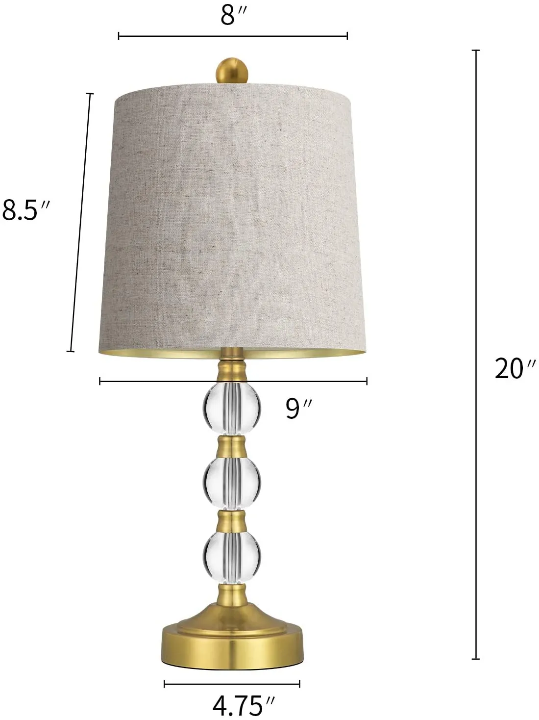 USB Table Lamps Set of 2 Accent Antique Brass
