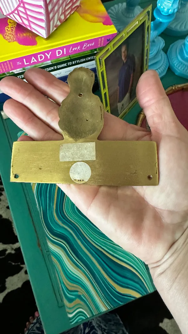 Vintage Brass Welcome Sign with Pineapple