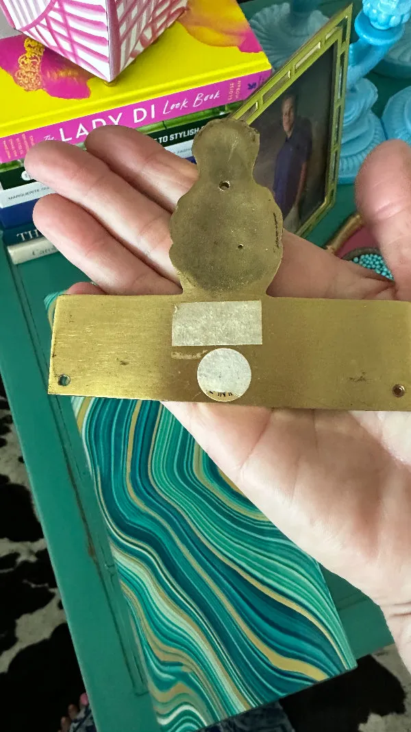Vintage Brass Welcome Sign with Pineapple