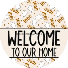 Vinyl Decal, Halloween Vinyl Decal, Ghost Vinyl Decal, Boo Vinyl Decal, DECOE-2385, Sign For Wreath, Round Sign, 10" Vinyl Decal