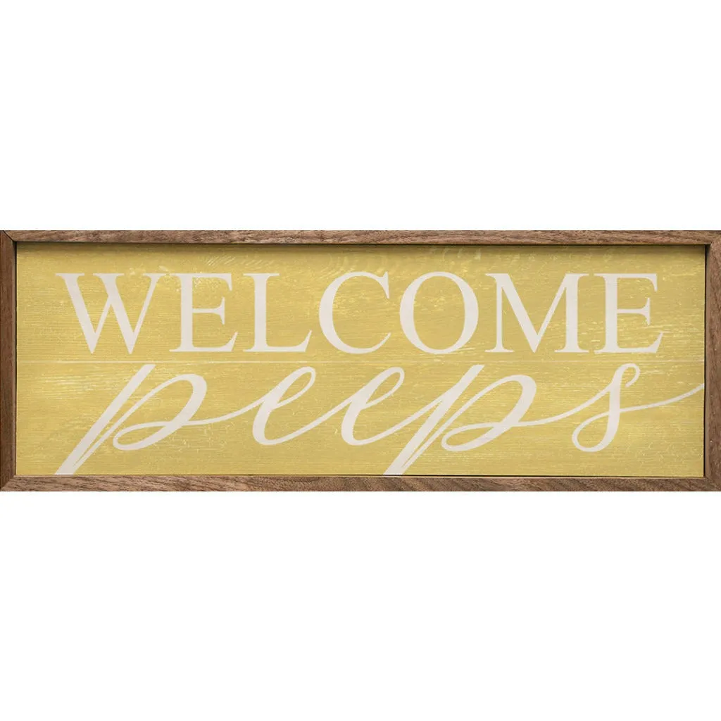 Welcome Peeps Wood Framed Print